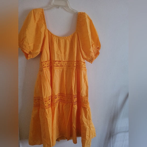 Hale Bob Nagia Solid Dress Bright  Puff Sleeve Dress - Picture 5 of 5